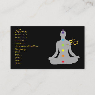 Business card, meditation and om symbol business card