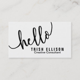 Business Card Minimalist Custom Template Hello