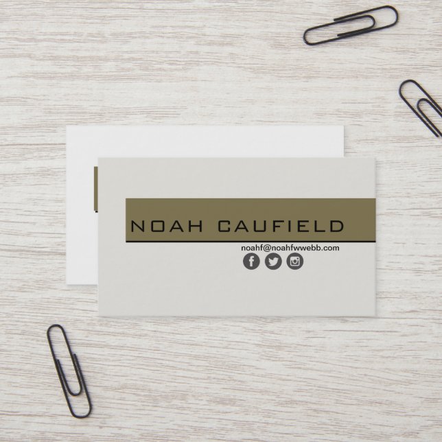 Business Card Minimalist Custom Template Plain (Front/Back In Situ)