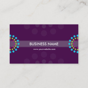 BUSINESS CARD modern retro spot purple aqua lime