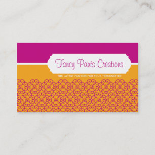 BUSINESS CARD modern rosette pattern pink orange