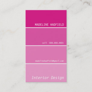 BUSINESS CARD paint chip swatch magenta pink