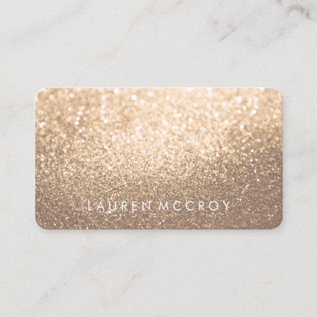 Business Card - Peach Gold Glitter Biz (Front)