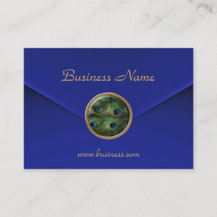 Business Card Peacock Eye Jewel Rich Blue Velvet