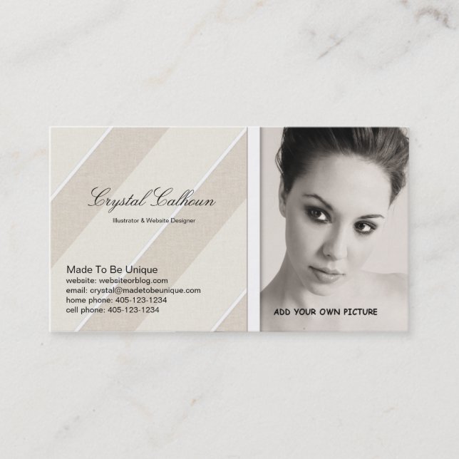 Business Card PHOTO Template - Clean Professional (Front)