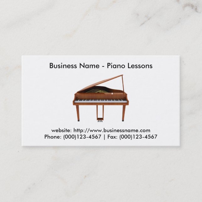 Business Card: Piano Lessons Card (Front)