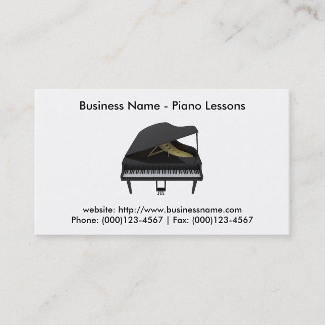 Business Card: Piano Lessons Card (Front)