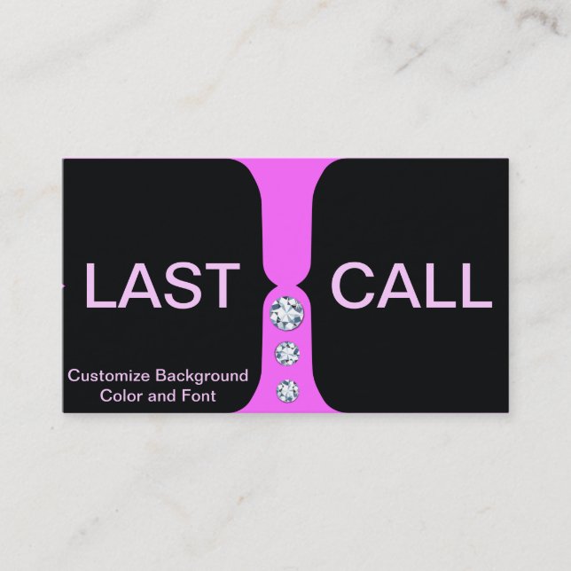 Business Card Pink and Diamonds Template (Front)