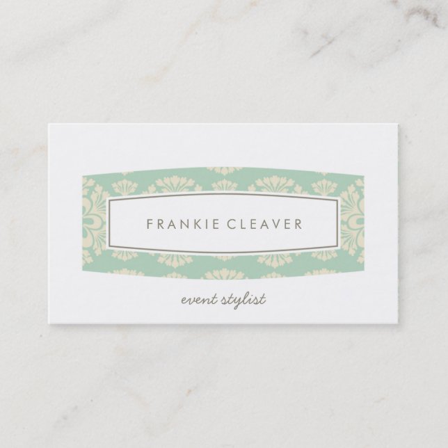 BUSINESS CARD plain patterned panel mint cream (Front)