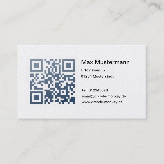 Business card, platinum (individually designed) business card (Front)