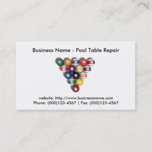 Business Card: Pool Table Repair Card