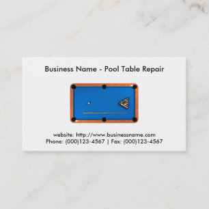 Business Card: Pool Table Repair Card