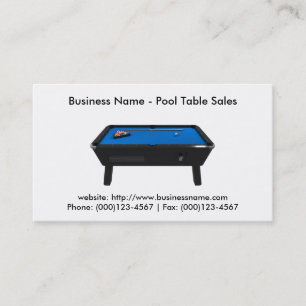 Business Card: Pool Table Sales Card