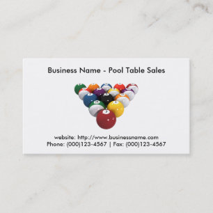 Business Card: Pool Table Sales Card
