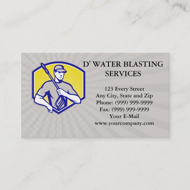 Business card Power Washing Pressure Water Blaster (Front)
