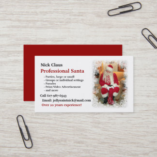 Business Card: Professional Santa Card