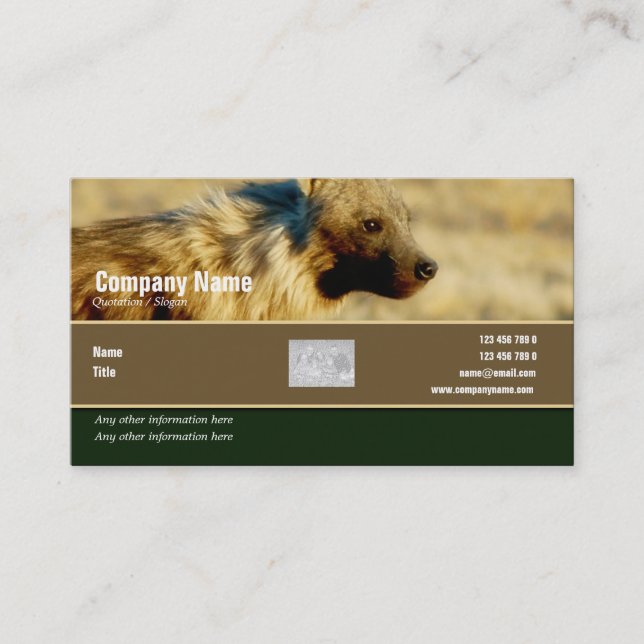 Business card profile hyenas safari (Front)