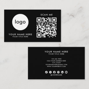 Business Card QR Code Logo Modern Black Design