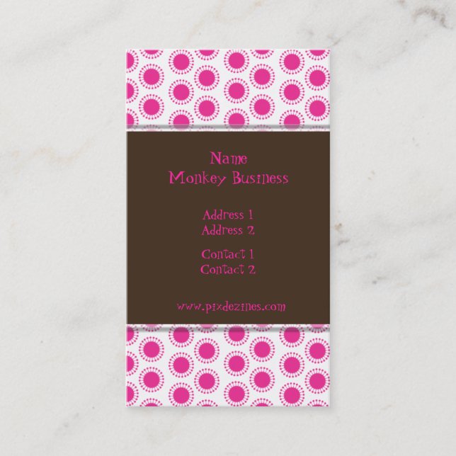 Business Card ~ Retro stars, magenta (Front)