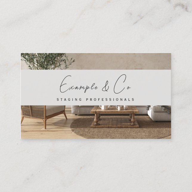 Business Card, Rustic Interior Staging  Business Card (Back)
