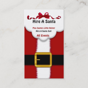 Business Card Santa Hire Service Suit For parties