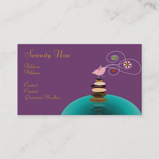 Business card, Serenity Now Card (Front)