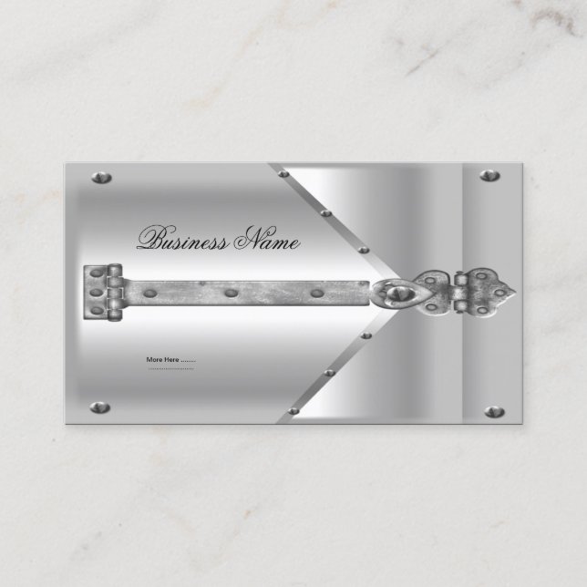 Business Card Silver Metal Lock Hinge (Front)