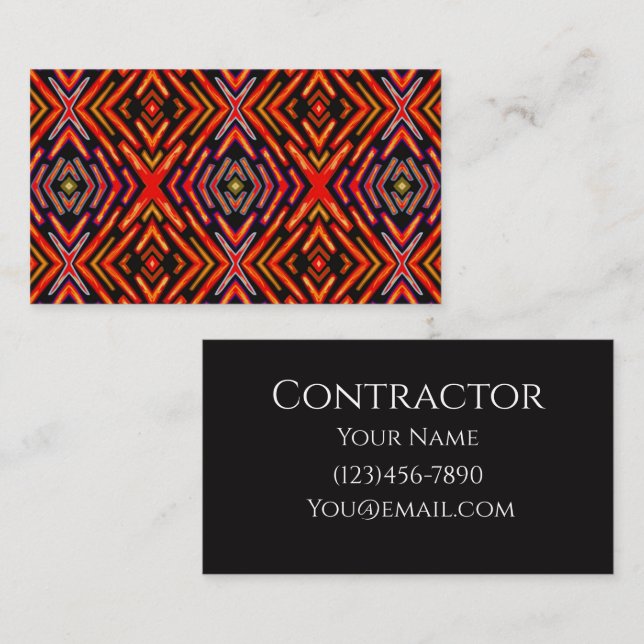 Business Card Simple Minimal Fiery Flames  (Front/Back)