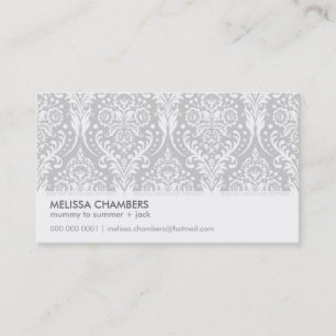 BUSINESS CARD simple modern damask