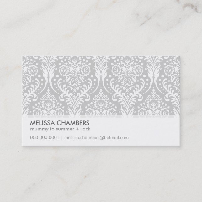 BUSINESS CARD simple modern damask (Front)