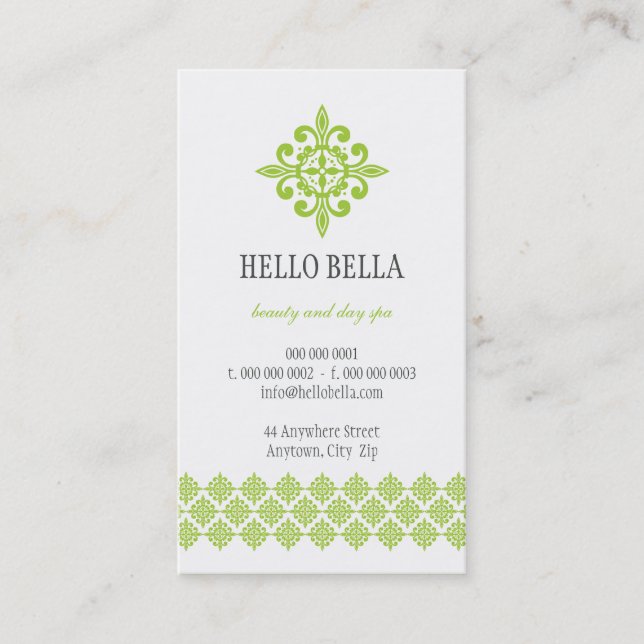BUSINESS CARD simple modern motif lime green (Front)