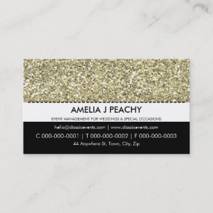 BUSINESS CARD :: simple trendy gold glitter effect