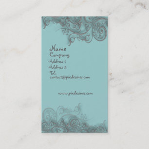business card slate blue w silver swirls