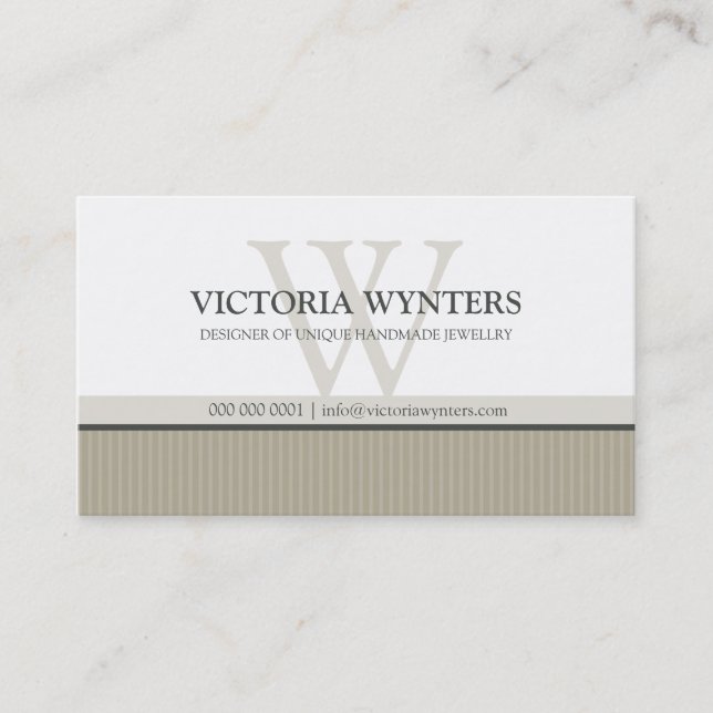 BUSINESS CARD smart modern monogram pale brown (Front)