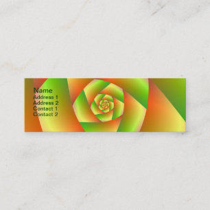 Business Card Spiral in Yellow Orange and Green