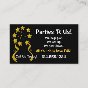 Business Card :: Stars & Streamers Party Fun
