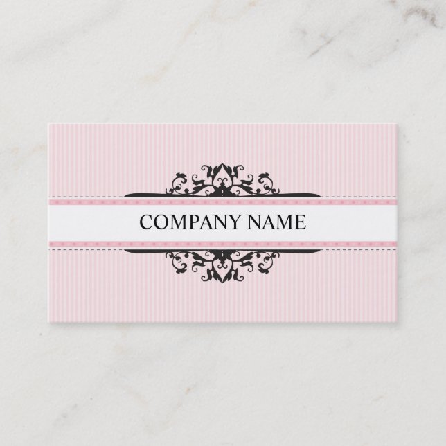 BUSINESS CARD stylish divine vintage pink black (Front)