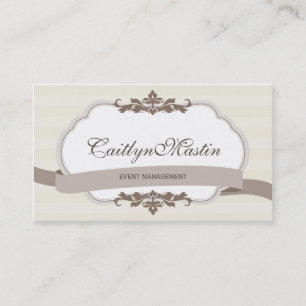 BUSINESS CARD stylish elegant ivory brown