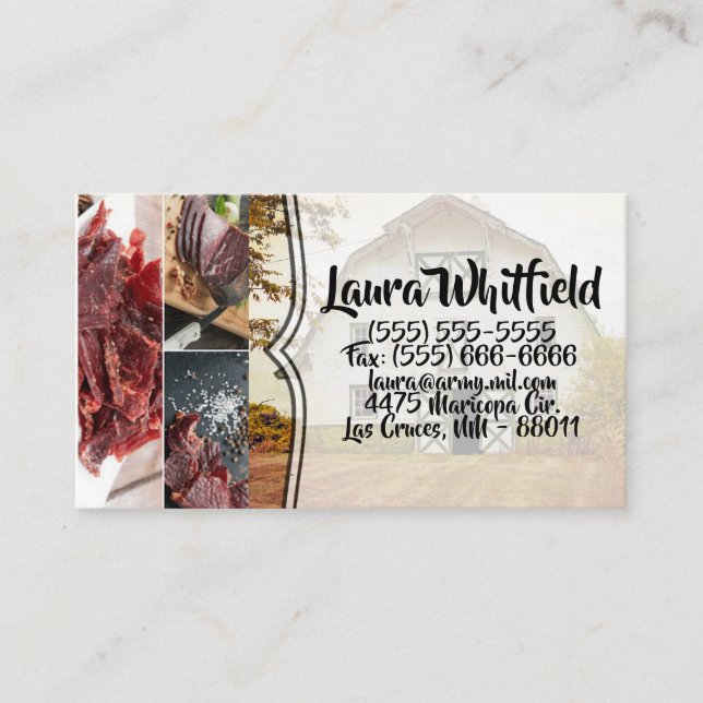 Business Card Sunset Barn Country Rustic Field Hay (Front)