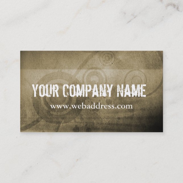 Business Card: Tan Grunge Card (Front)