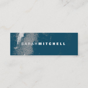 Business Card - Teal & White Grunge Monogram