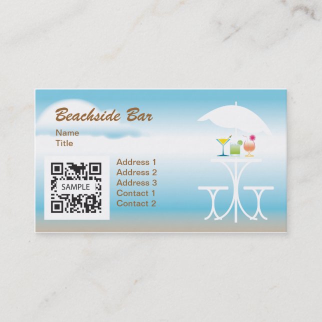 Business Card Template Beachside Bar (Front)