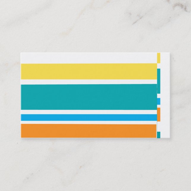 business card template bold colourful stripes (Front)