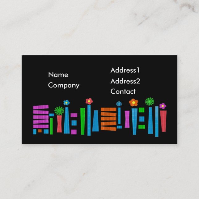 Business card Template - brightly coloured design (Front)