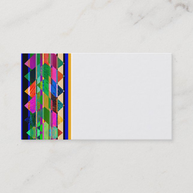 business card template colourful pattern abstract (Front)