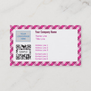 Business Card Template Generic Pink Argyle 2