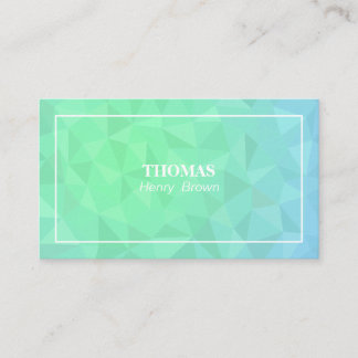 Business card template. Green Polygon Name card.