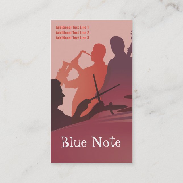 Business Card Template Jazz Band (Front)
