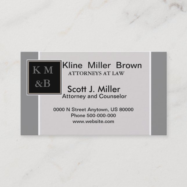 business card template lawyer attorney (Front)