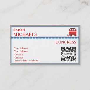 Business Card Template Republican Elephant